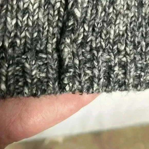 Pure Jill Womens Sweater Gray/White M Pullover Rolled Neck/Cuffs Casual Relaxed - Picture 6 of 10